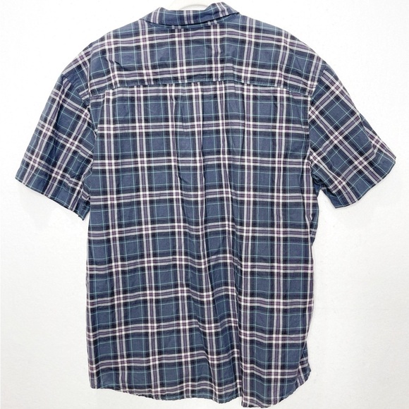 PRANA Men's Offwidth Short Sleeve Button Front Shirt Plaid Organic Cotton XL - Picture 3 of 7